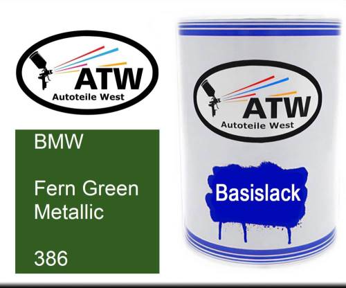 BMW, Fern Green Metallic, 386: 500ml Lackdose, von ATW Autoteile West.